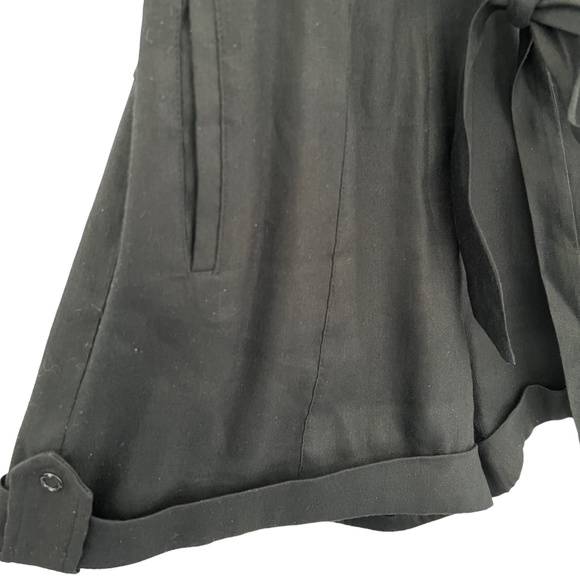 BEBE Linen Blend Short Romper In Black Size S - Picture 5 of 16